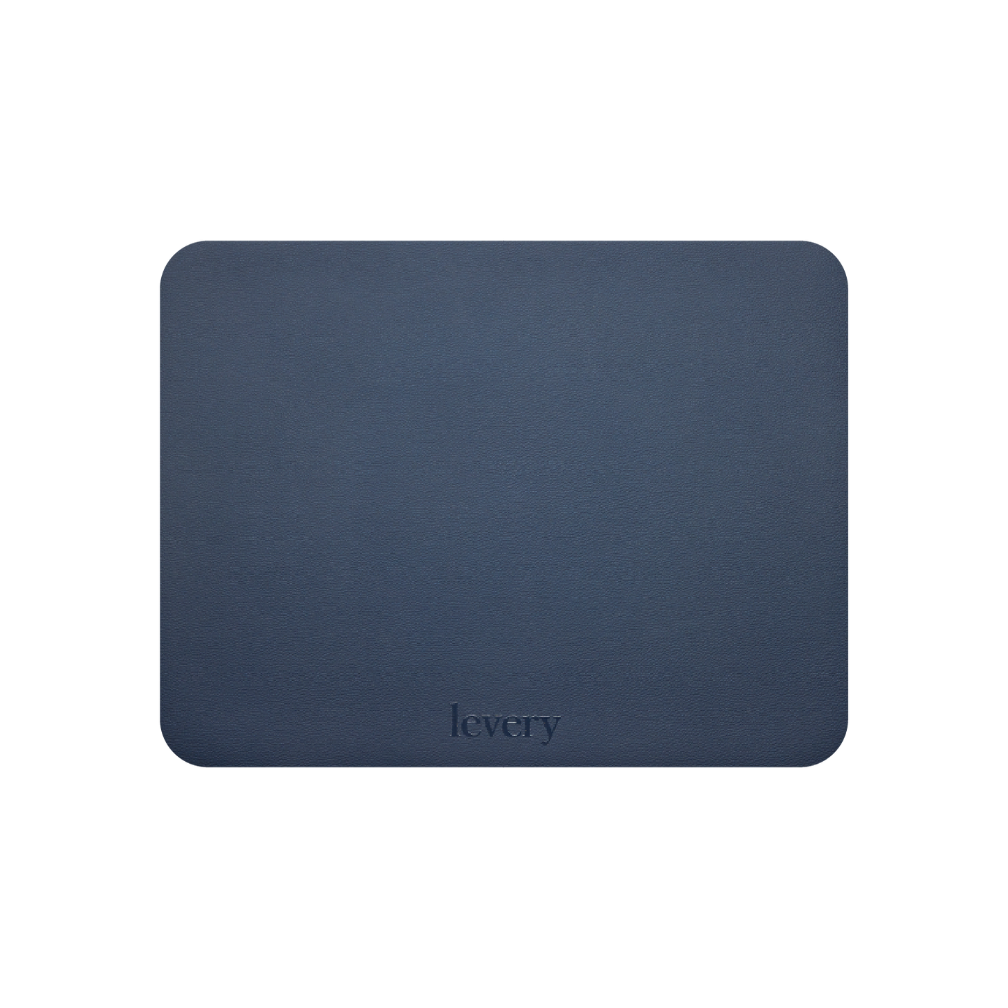 Navy Pacific Block table mat in Roskin vegan leather
