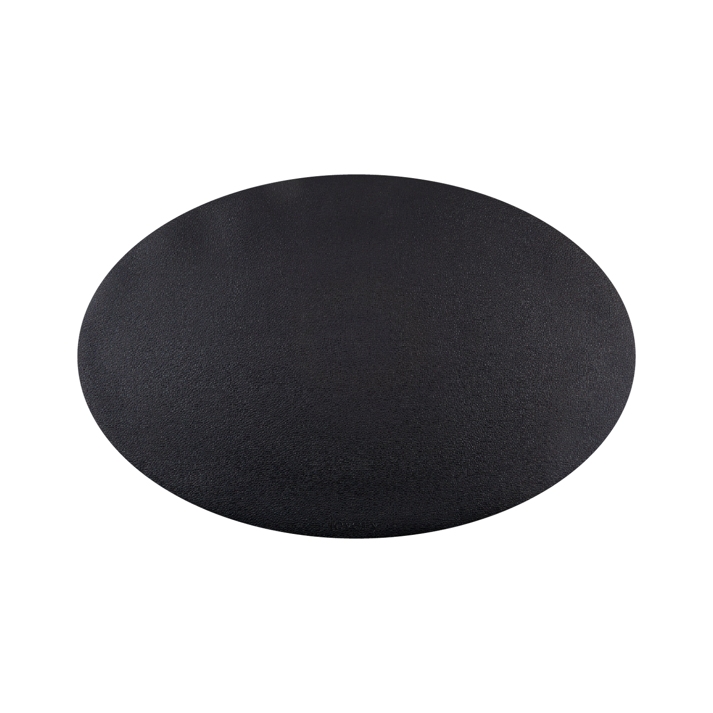 Black Pacific Oval table mat in Roskin vegan leather