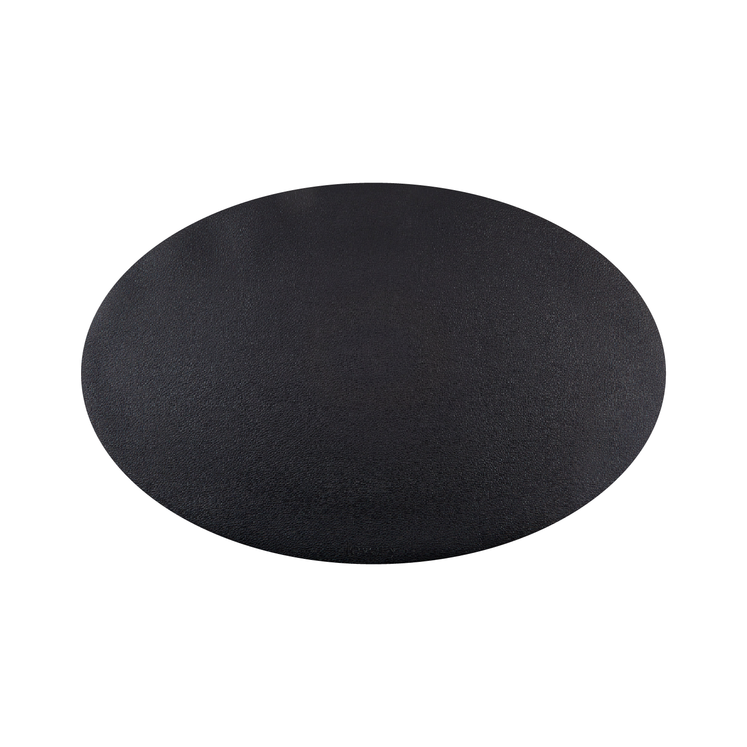 Black Pacific Oval table mat in Roskin vegan leather