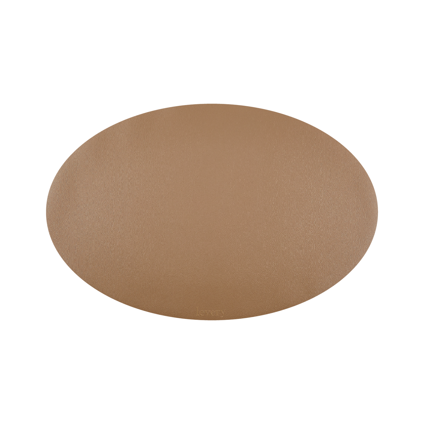 Brown Pacific Oval table mat in Roskin vegan leather