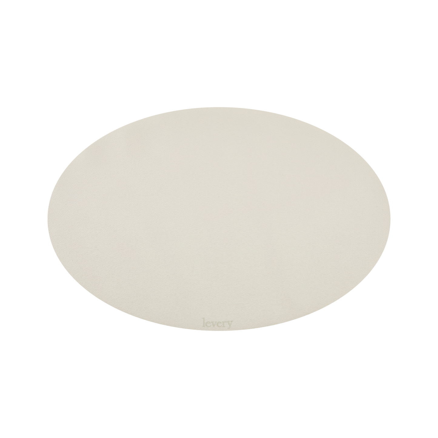 Ivory Pacific Oval table mat in Roskin vegan leather