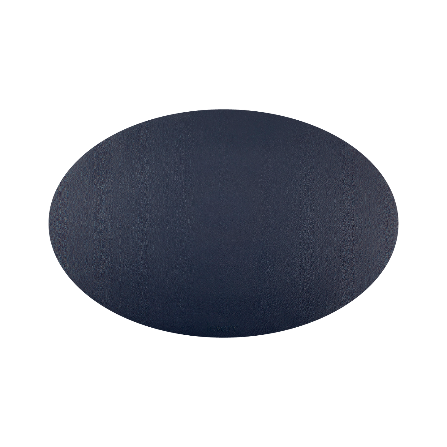 Navy Pacific Oval table mat in Roskin vegan leather