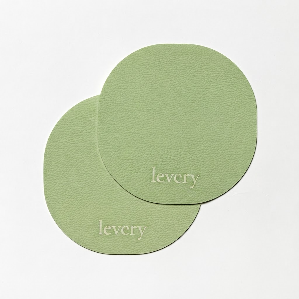 Avocado Pacific coaster set of 2 in Roskin vegan leather