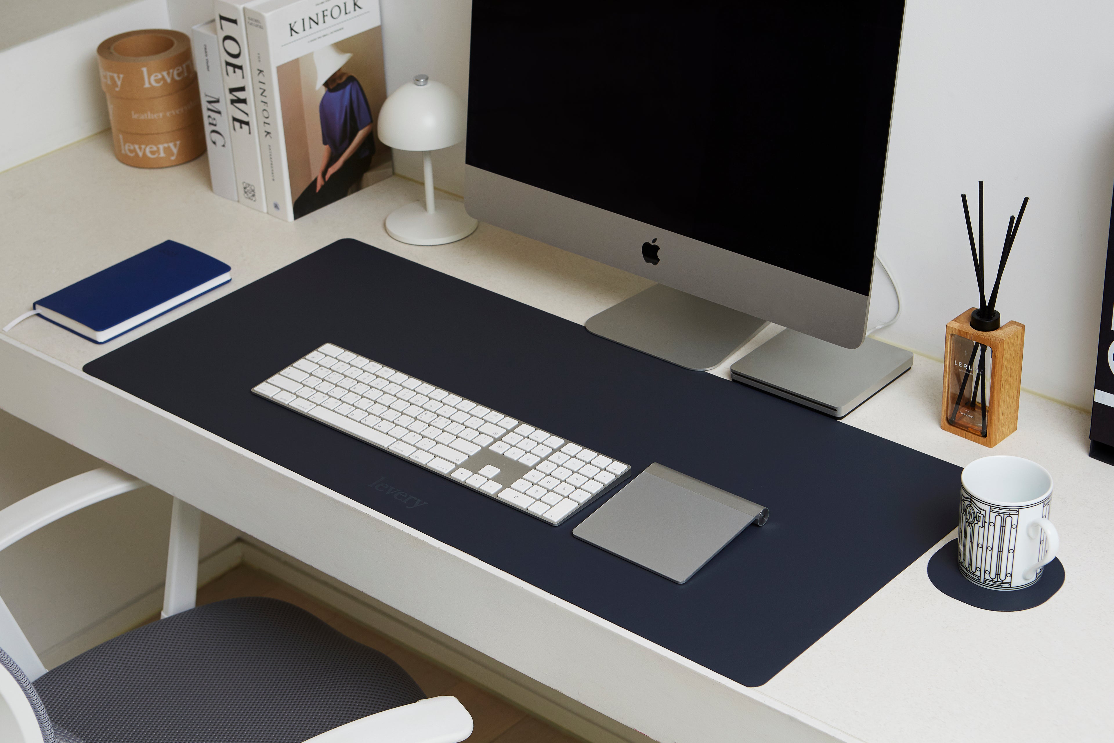 Levery Roskin vegan leather desk pad — large 40 x 90 cm desk mat